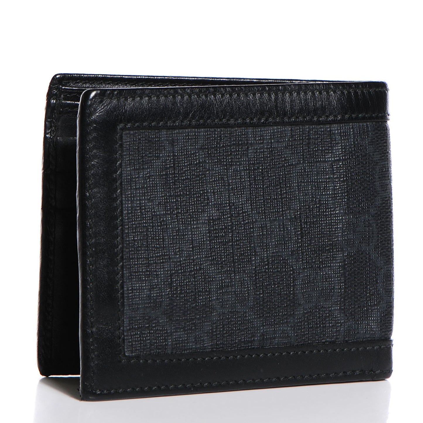 GG Supreme Monogram Bi-Fold Wallet Black Grey