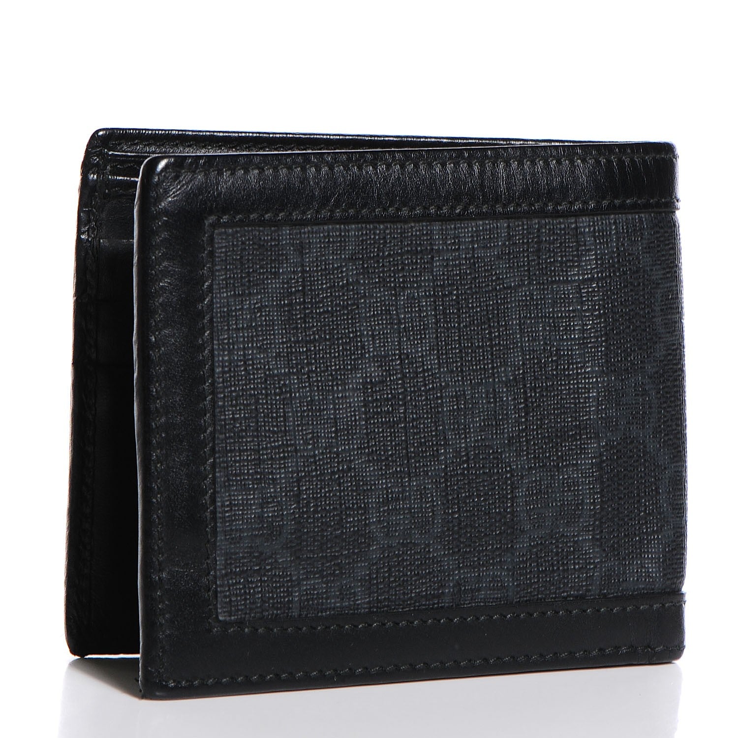 Gucci GG Supreme Monogram Bi-Fold Wallet Black Grey 3 of 7