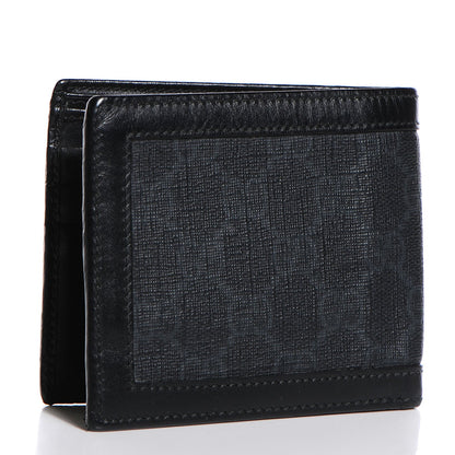 Gucci GG Supreme Monogram Bi-Fold Wallet Black Grey 3 of 7