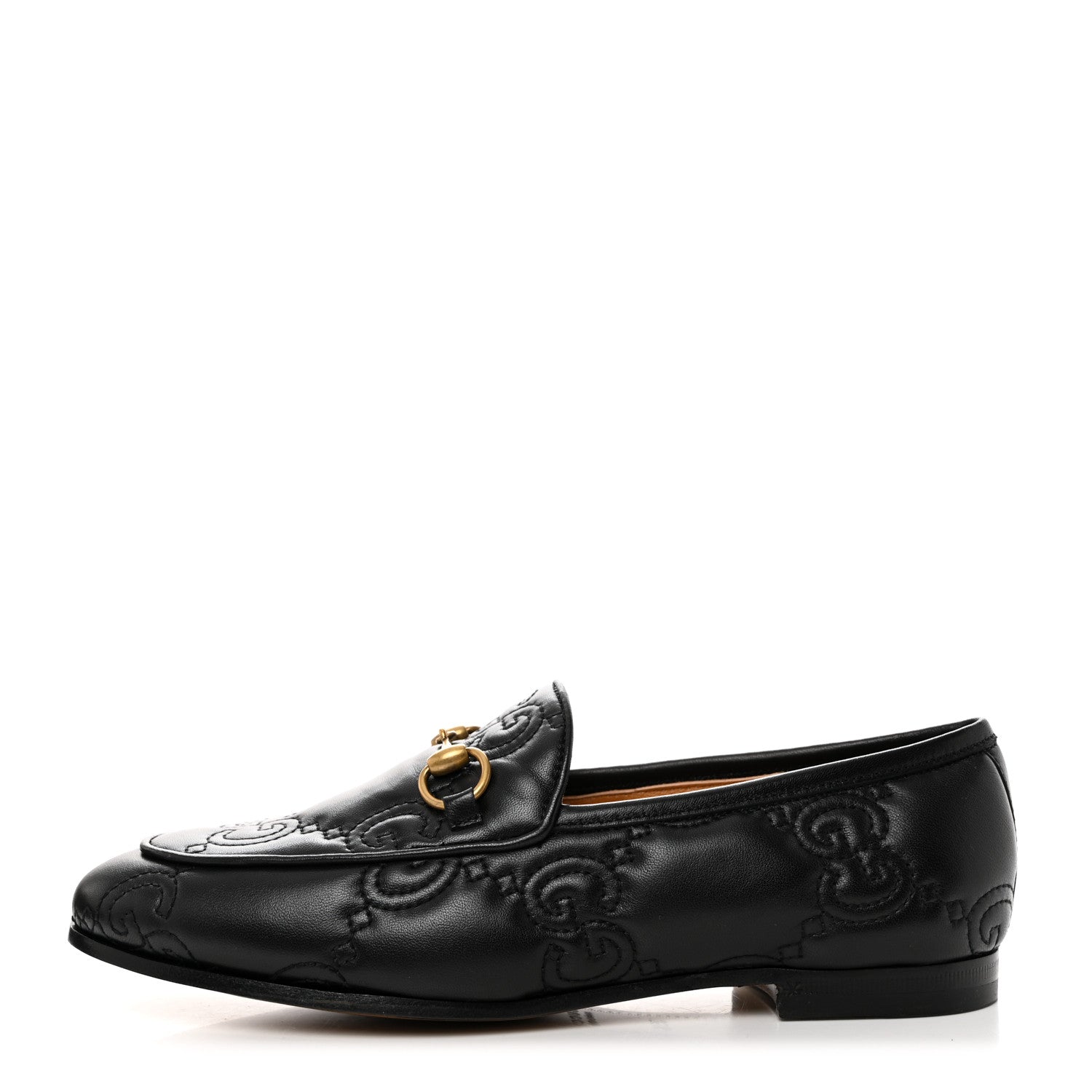 Gucci Nappa Charlotte GG Matelasse Womens Jordaan Loafers 35.5 Black 1 of 8
