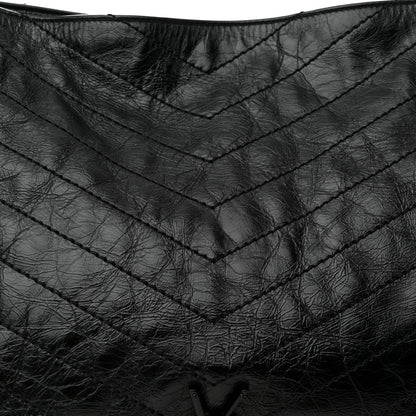 Saint Laurent Crinkled Calfskin Matelasse Monogram Large Niki Shopper Tote Black 8 of 12