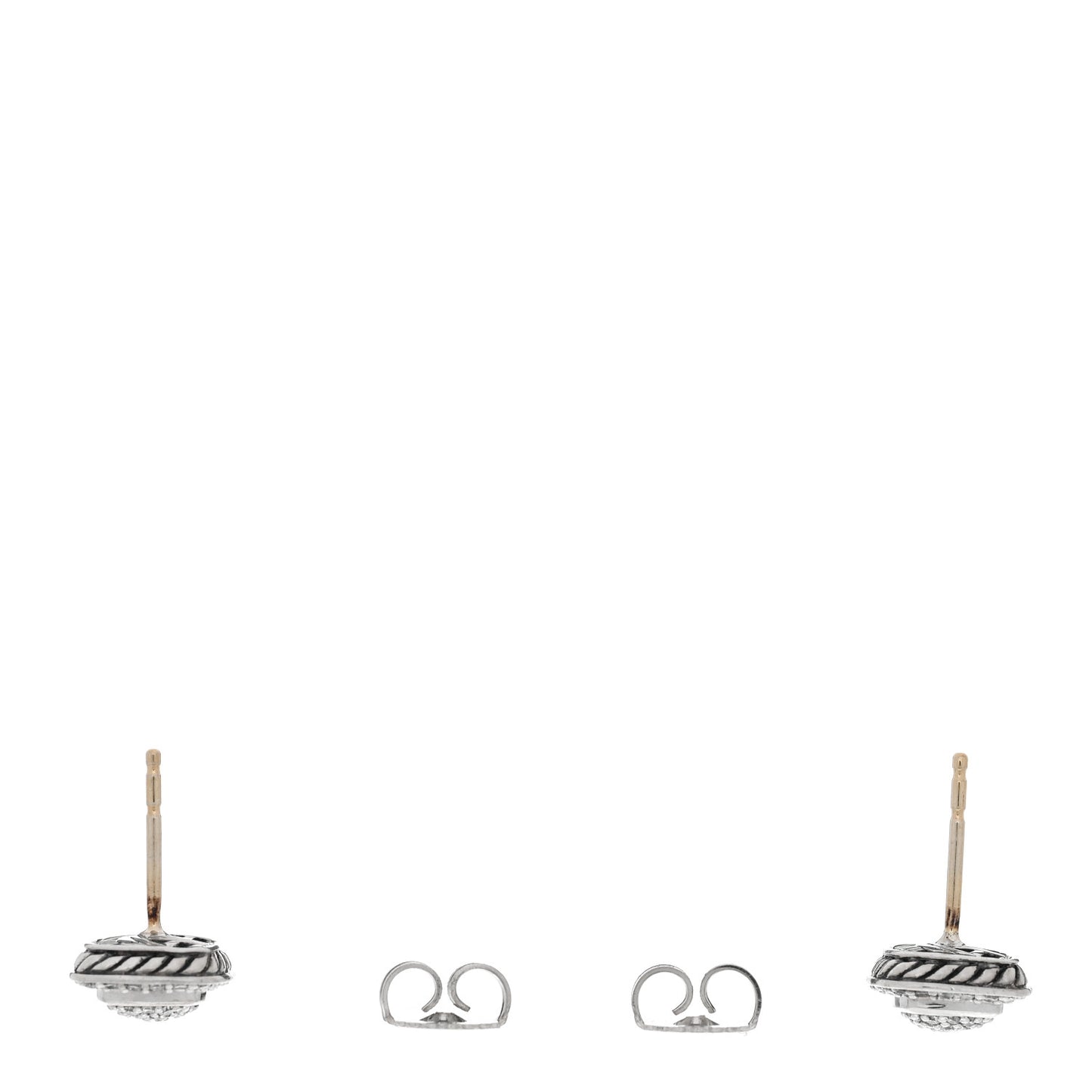 Sterling Silver Diamond 5mm Pave Albion Earrings