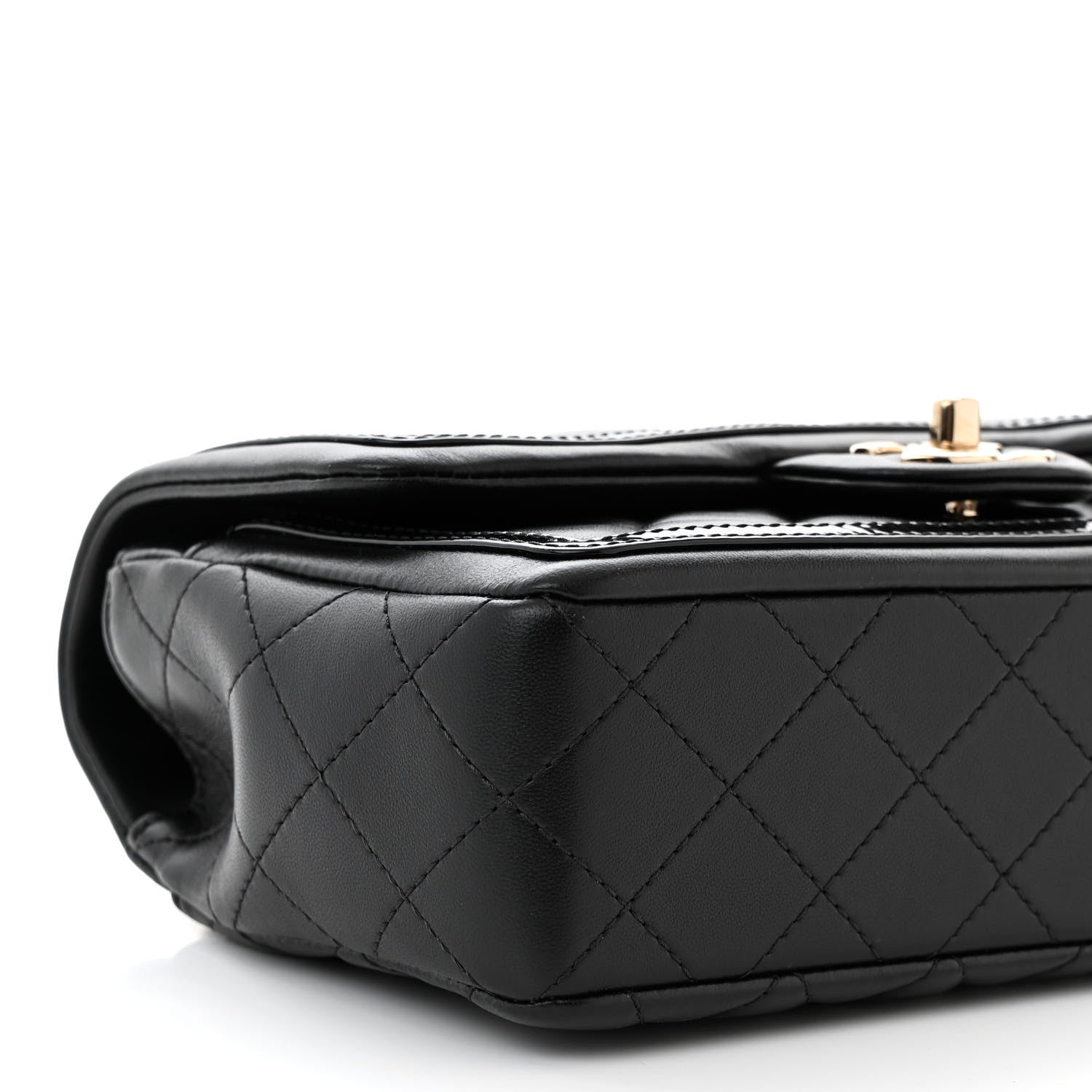 Chanel Lambskin Quilted Patent Calfskin Flap Black 9 of 11