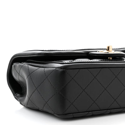 Chanel Lambskin Quilted Patent Calfskin Flap Black 9 of 11