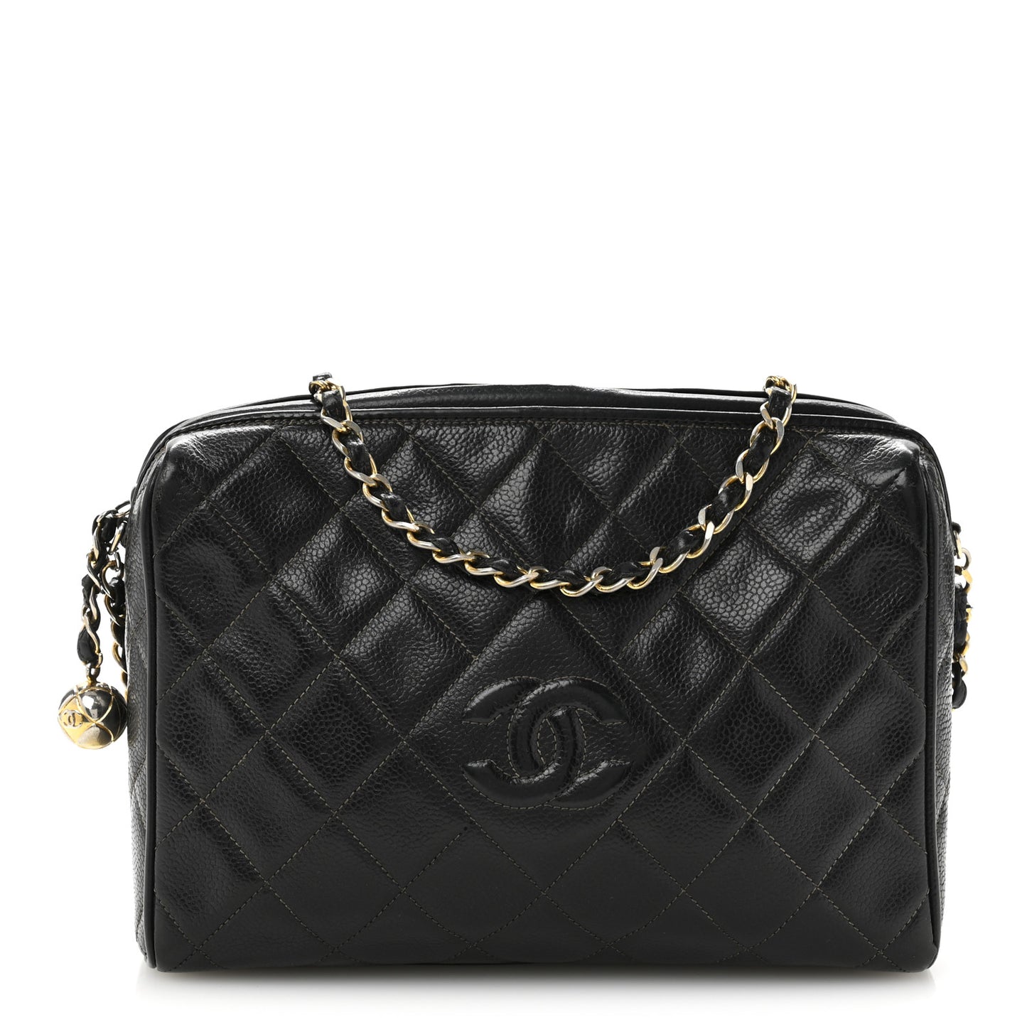 Caviar Quilted Camera Case Black