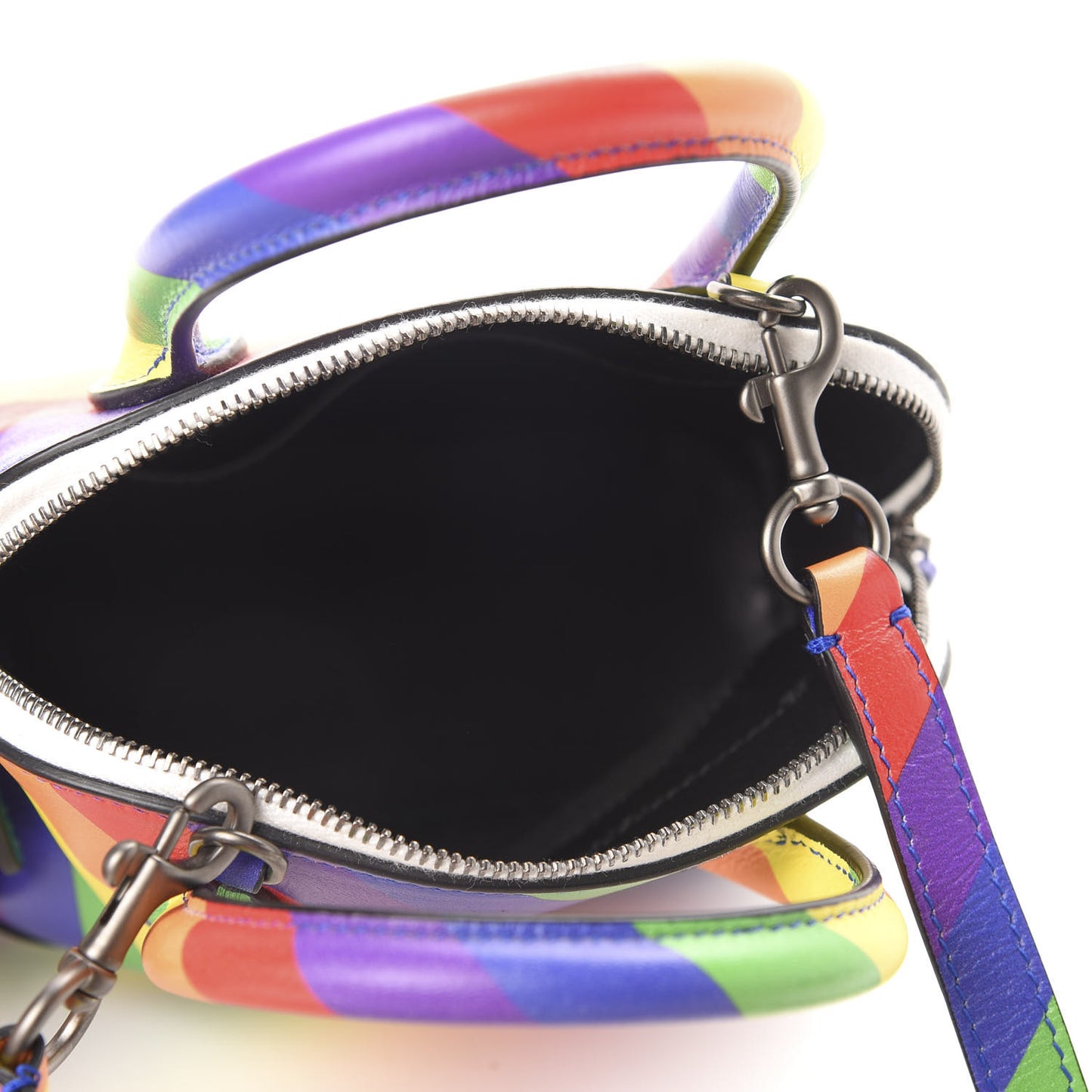 Smooth Calfskin Logo Rainbow XXS Ville Top Handle Bag Multicolor