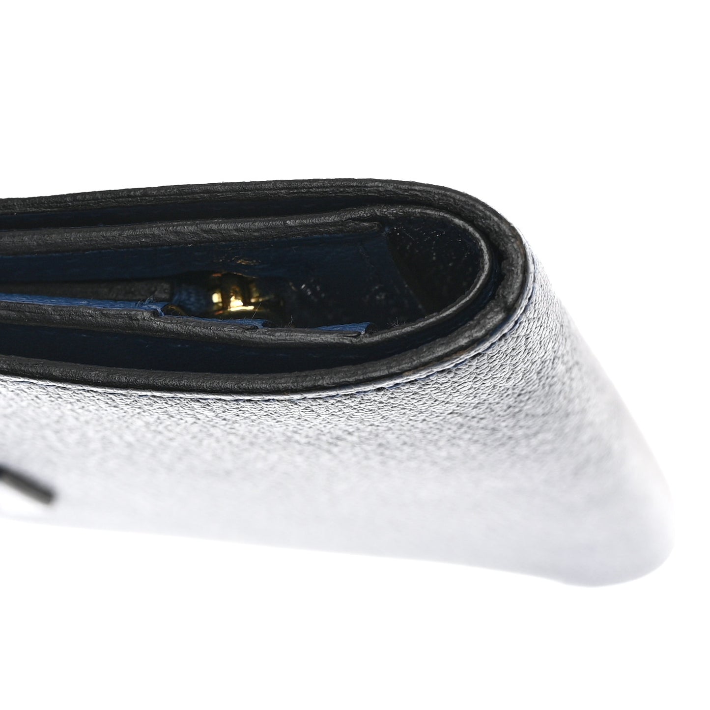 Chevre Mysore Bearn Compact Wallet Bleu Encre