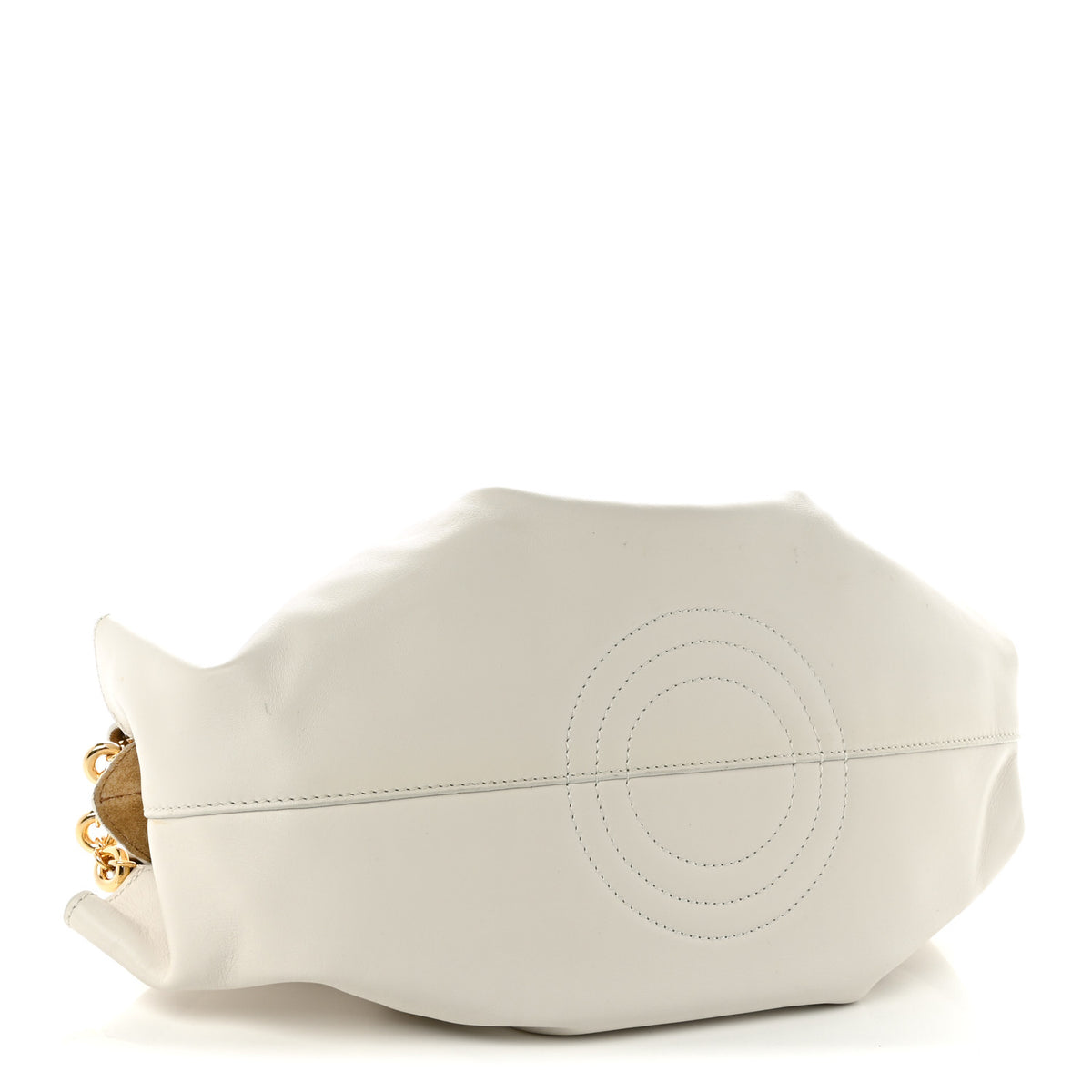 Shiny Nappa Calfskin Small Paseo Bag With Chain Soft White