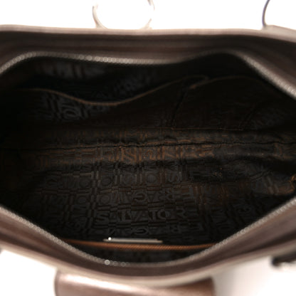 Salvatore Ferragamo Calfskin Marisa Shoulder Bag Bronze 5 of 10