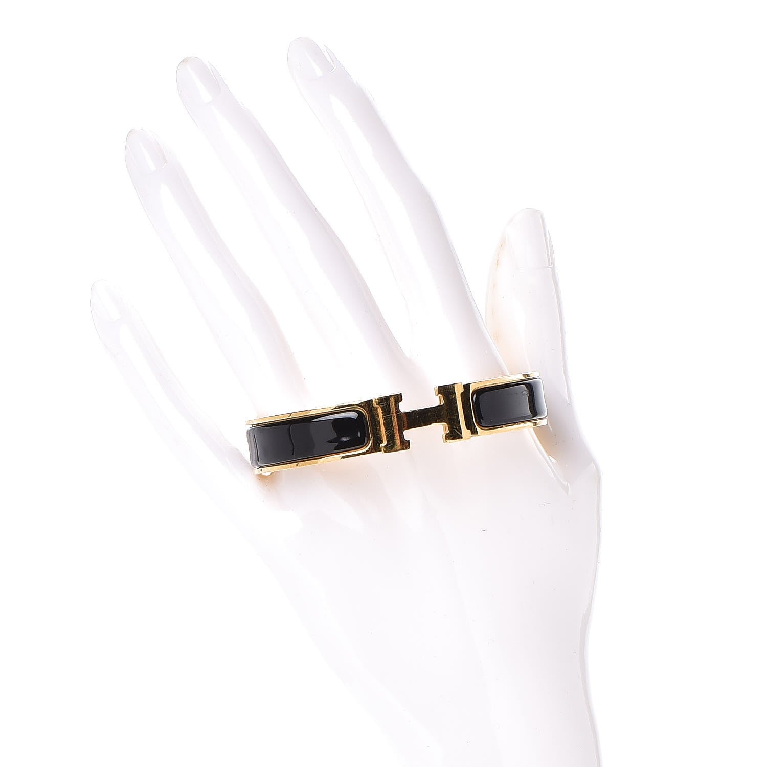 Hermes Enamel Narrow Clic Clac H Bracelet GM Black 2 of 5