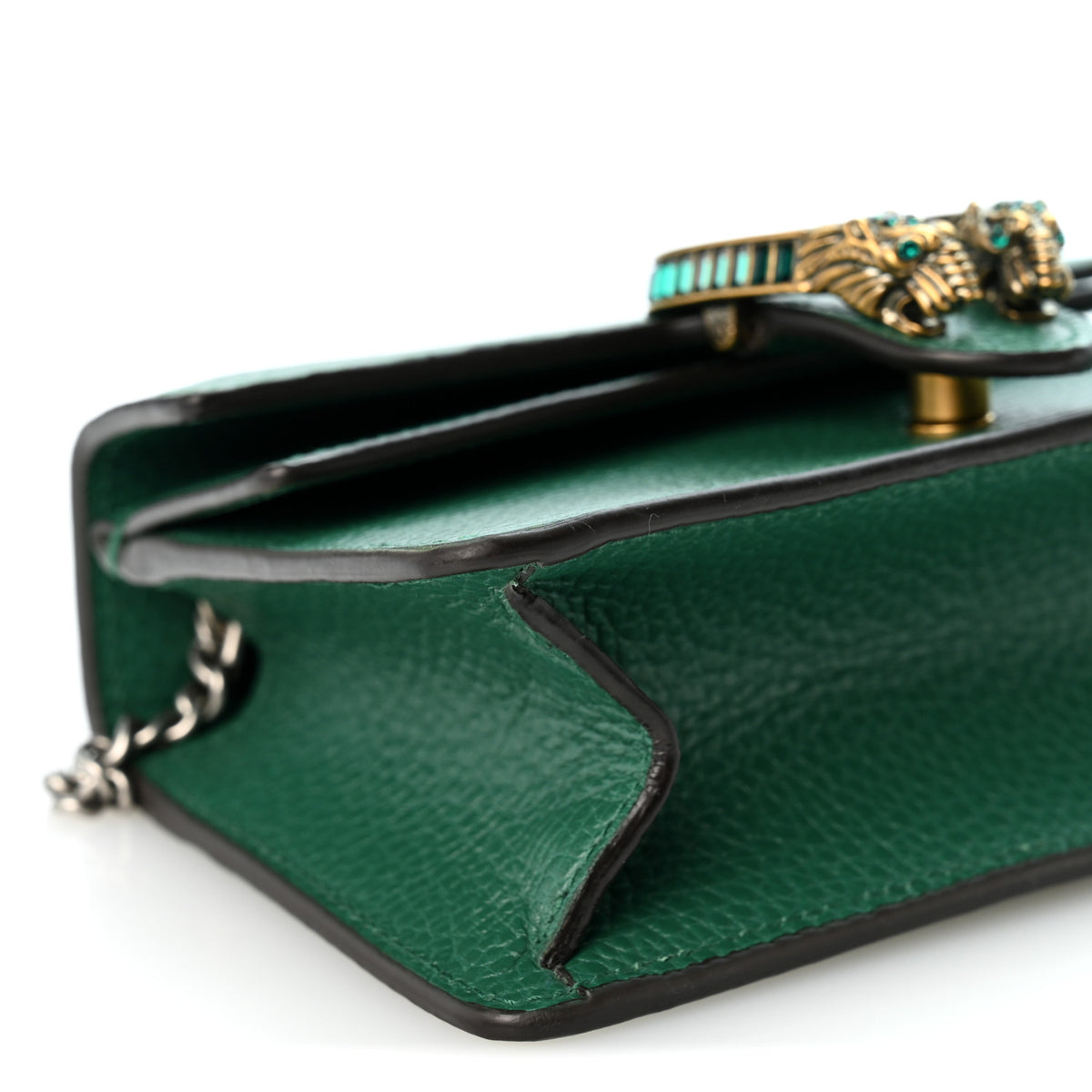 Gucci Dollar Calfskin Crystal Mini Dionysus Top Handle Bag Emerald 8 of 9