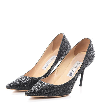 Jimmy Choo Glitter Pointy Toe Romy 85 Pumps 36.5 Black 3 of 7