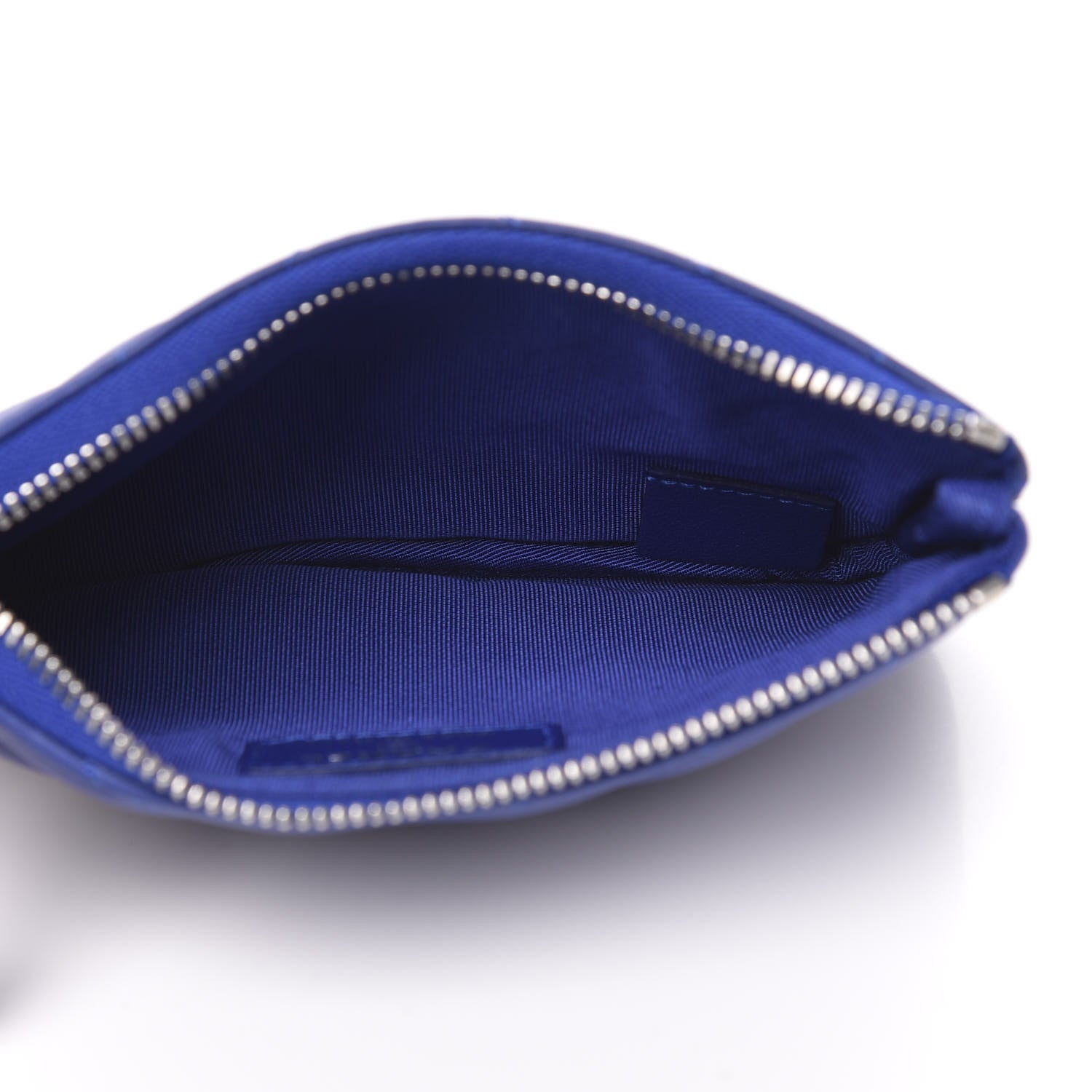 Chanel Lambskin Chevron Quilted Small Cosmetic Case Blue 5 of 8