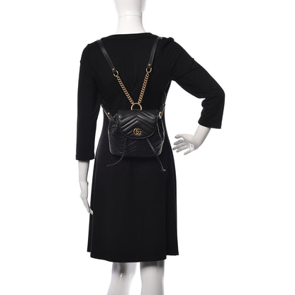 Gucci Calfskin Matelasse GG Marmont Flap Backpack Black 2 of 11