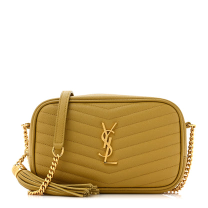 Saint Laurent Grain De Poudre Matelasse Monogram Mini Lou Camera Bag Light Chartreuse 1 of 11