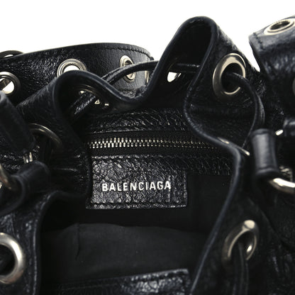 Balenciaga Agneau Arena Le Cagole Bucket Bag XS Black 7 of 13