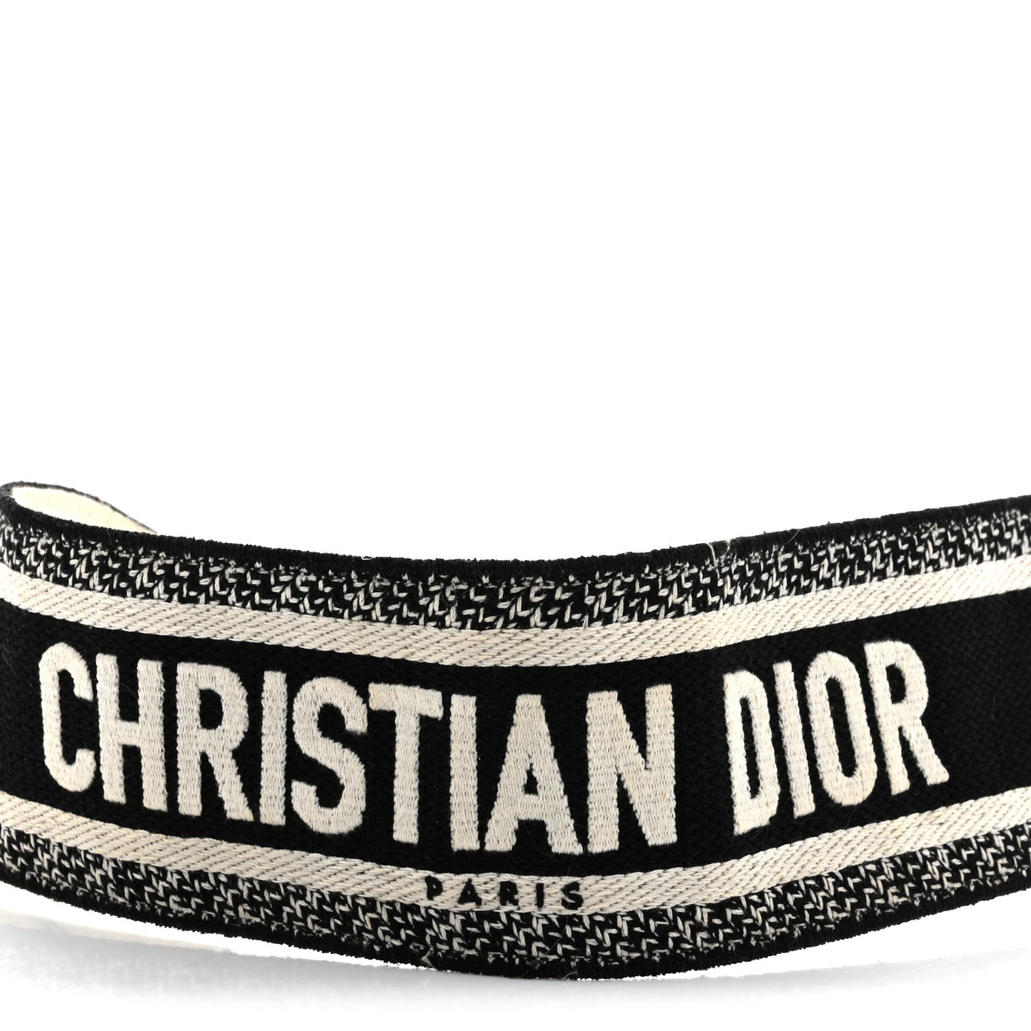 Canvas Embroidered Shoulder Strap Black White