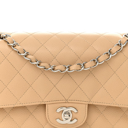 Chanel Caviar Quilted Medium Double Flap Beige 8 of 13