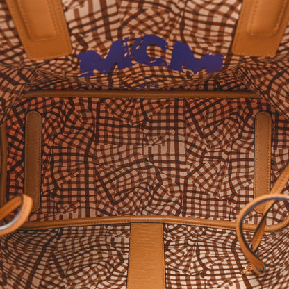 MCM Visetos Medium Liz Reversible Shopper Tote Cognac 8 of 20