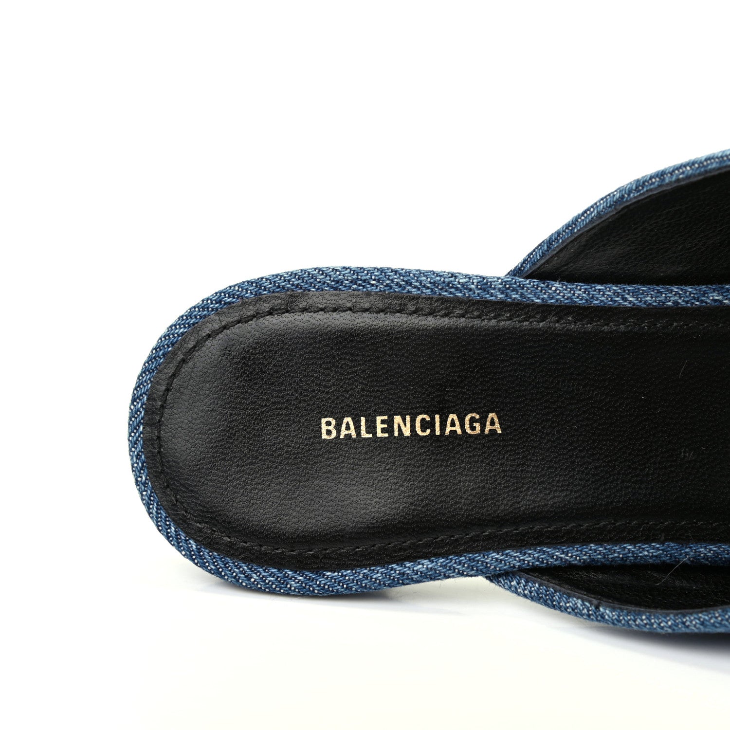 Balenciaga Japanese Vintage Denim BB Knife Pointed Toe 40mm Mules 38.5 Light Blue 8 of 12