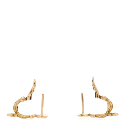 Gucci 18K Yellow Gold Diamond Flora Pave Earrings 3 of 5