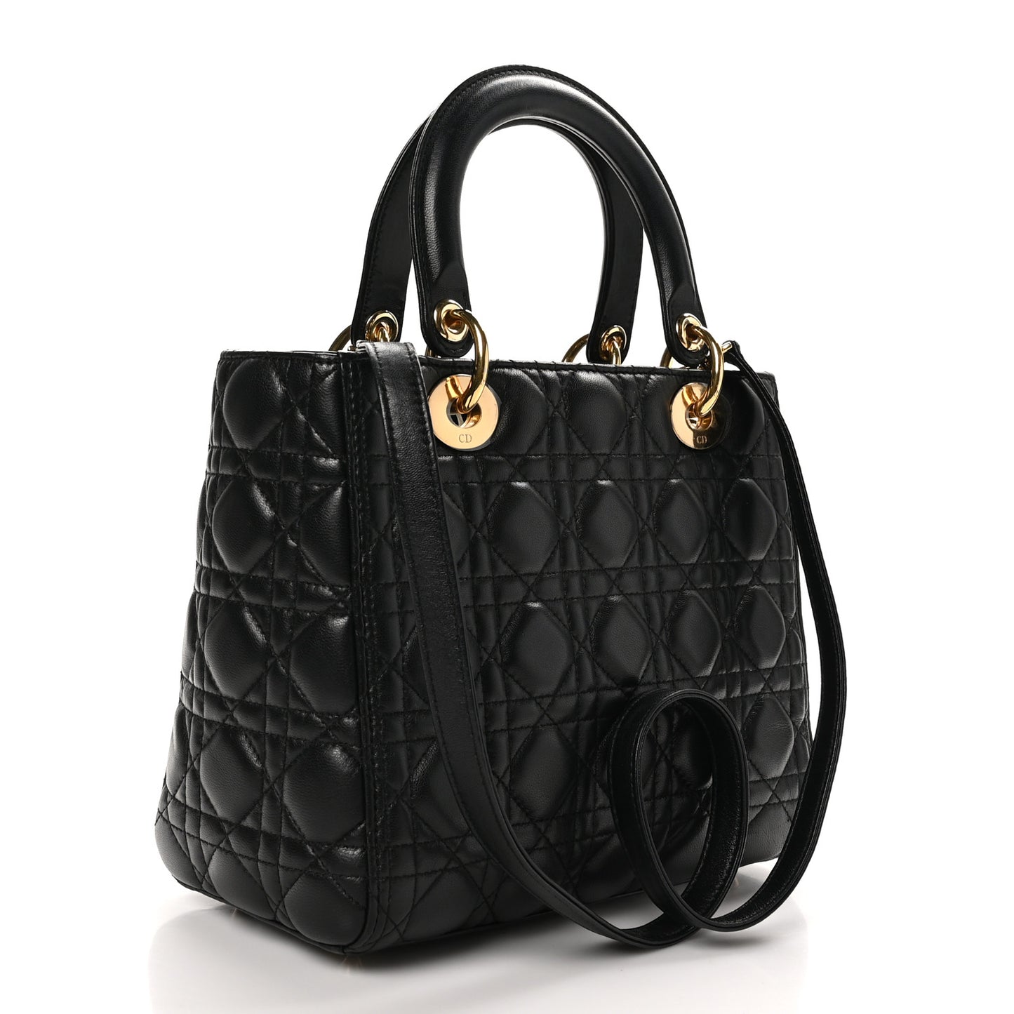 Lambskin Cannage Medium Lady Dior Black