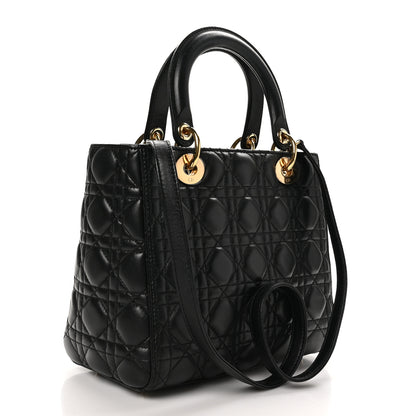 Christian Dior Lambskin Cannage Medium Lady Dior Black 3 of 10