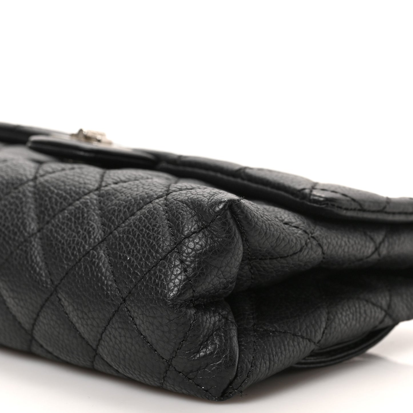 Grained Calfskin Quilted 2.55 Reissue Flap Belt Bag Clutch Black