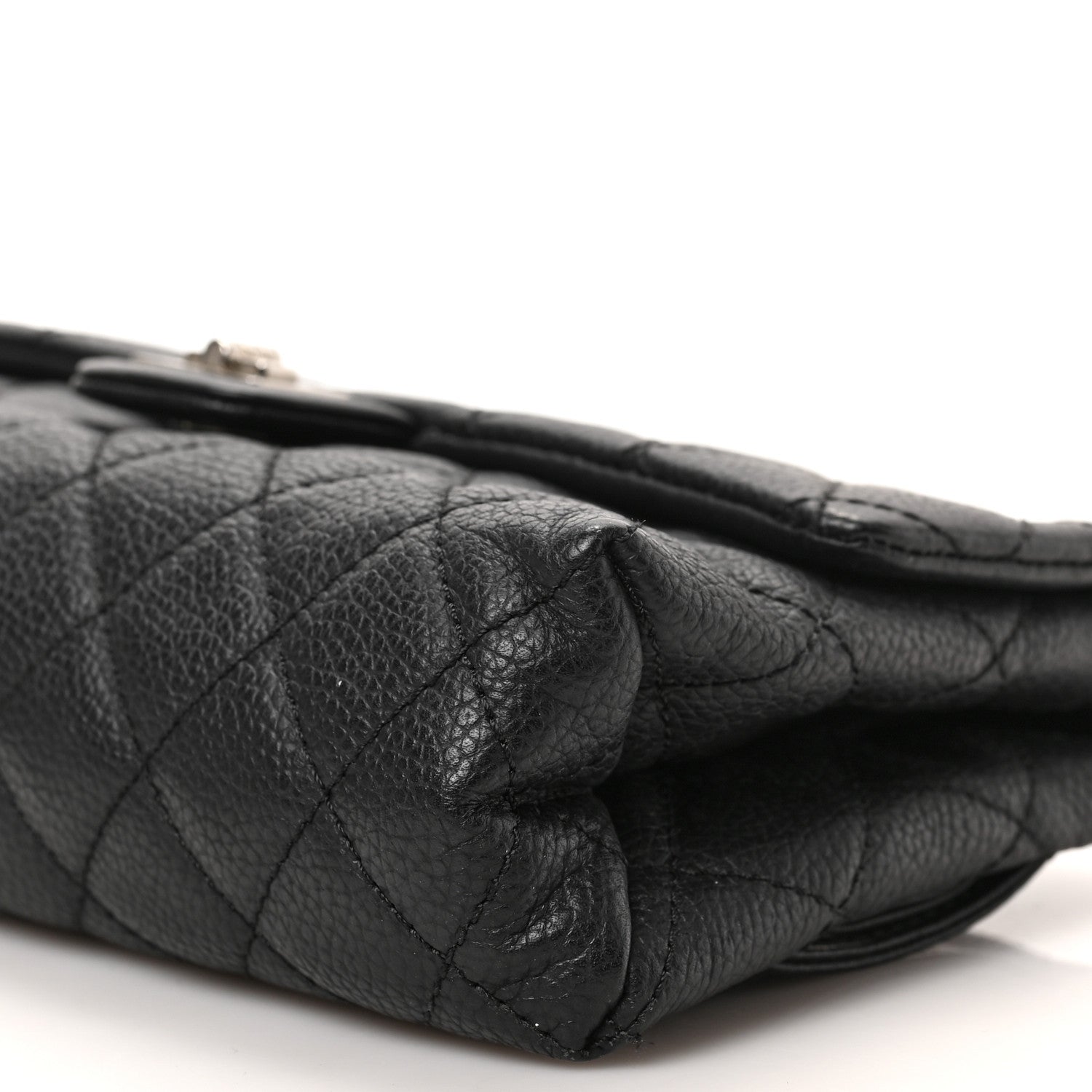 Chanel Grained Calfskin Quilted 2.55 Reissue Flap Belt Bag Clutch Black 9 of 9