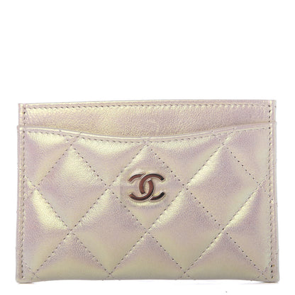 Chanel Iridescent Lambskin Quilted Card Holder Ivory 1 of 9