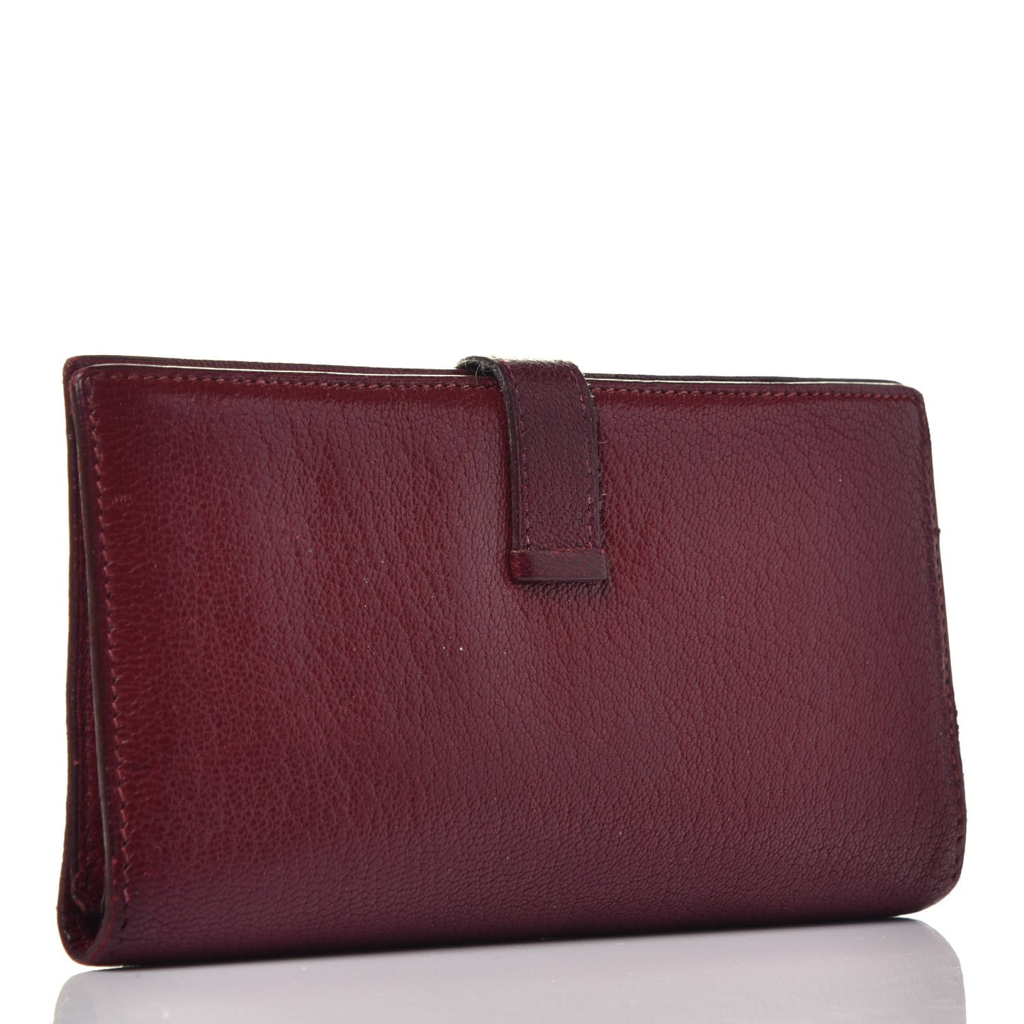 Chevre Mysore Bearn Gusset Wallet Rouge H