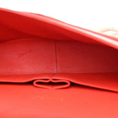 Chanel Lambskin Quilted Jumbo Double Flap Red 5 of 14