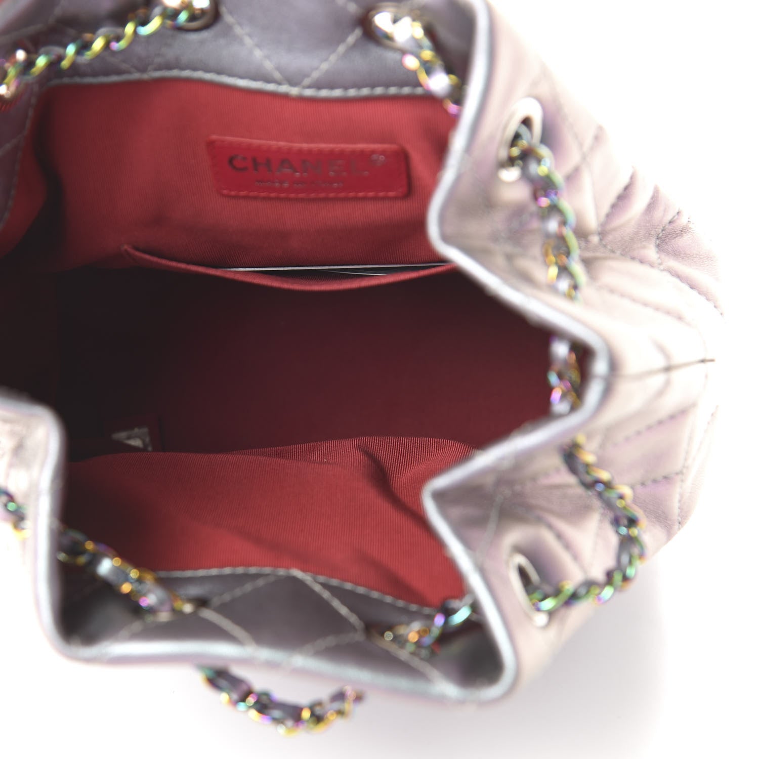 Chanel Iridescent Lambskin Calfskin Small Quilted Gabrielle Backpack Light Purple 4 of 10