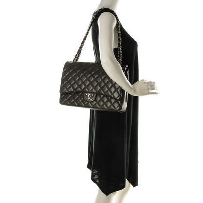 Chanel Caviar Quilted Maxi Double Flap Dark Grey 2 of 7