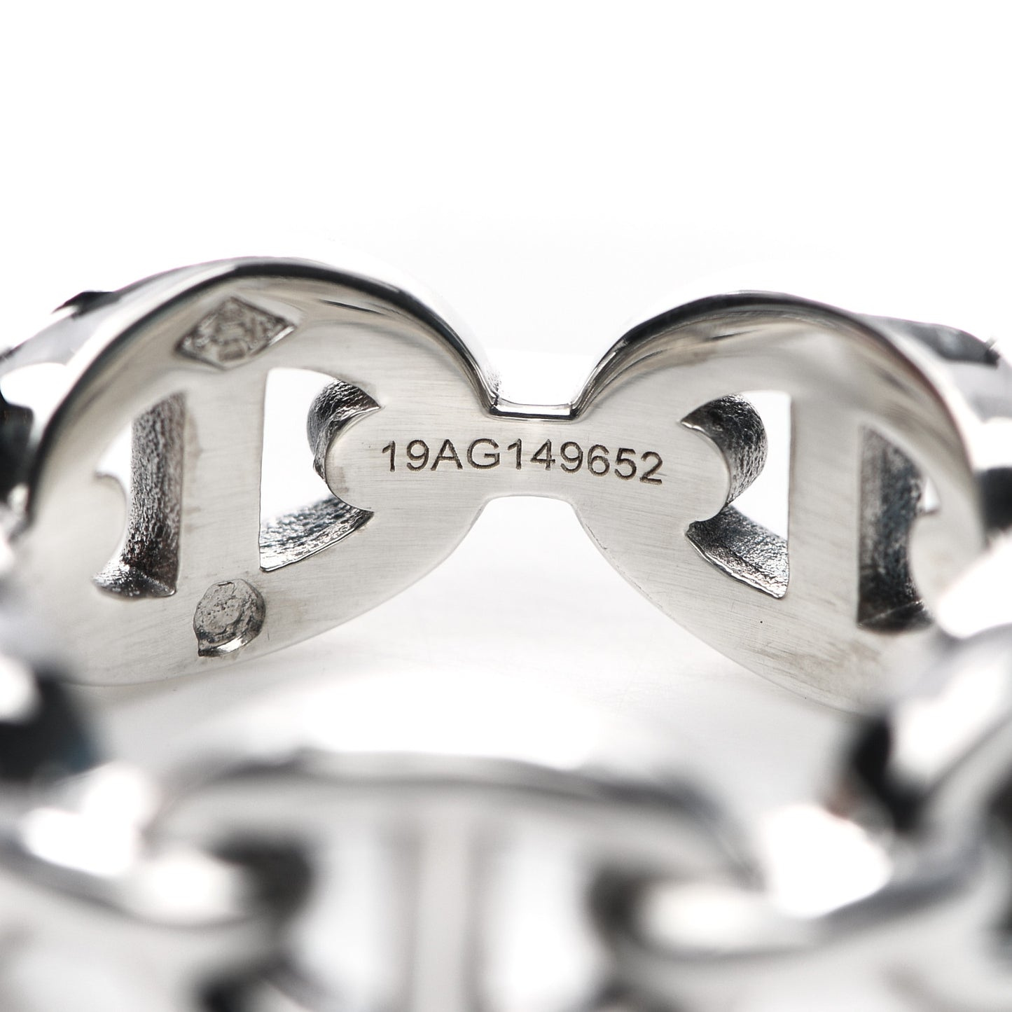 Sterling Silver PM Chaine d'Ancre Enchainee Band Ring 49 5