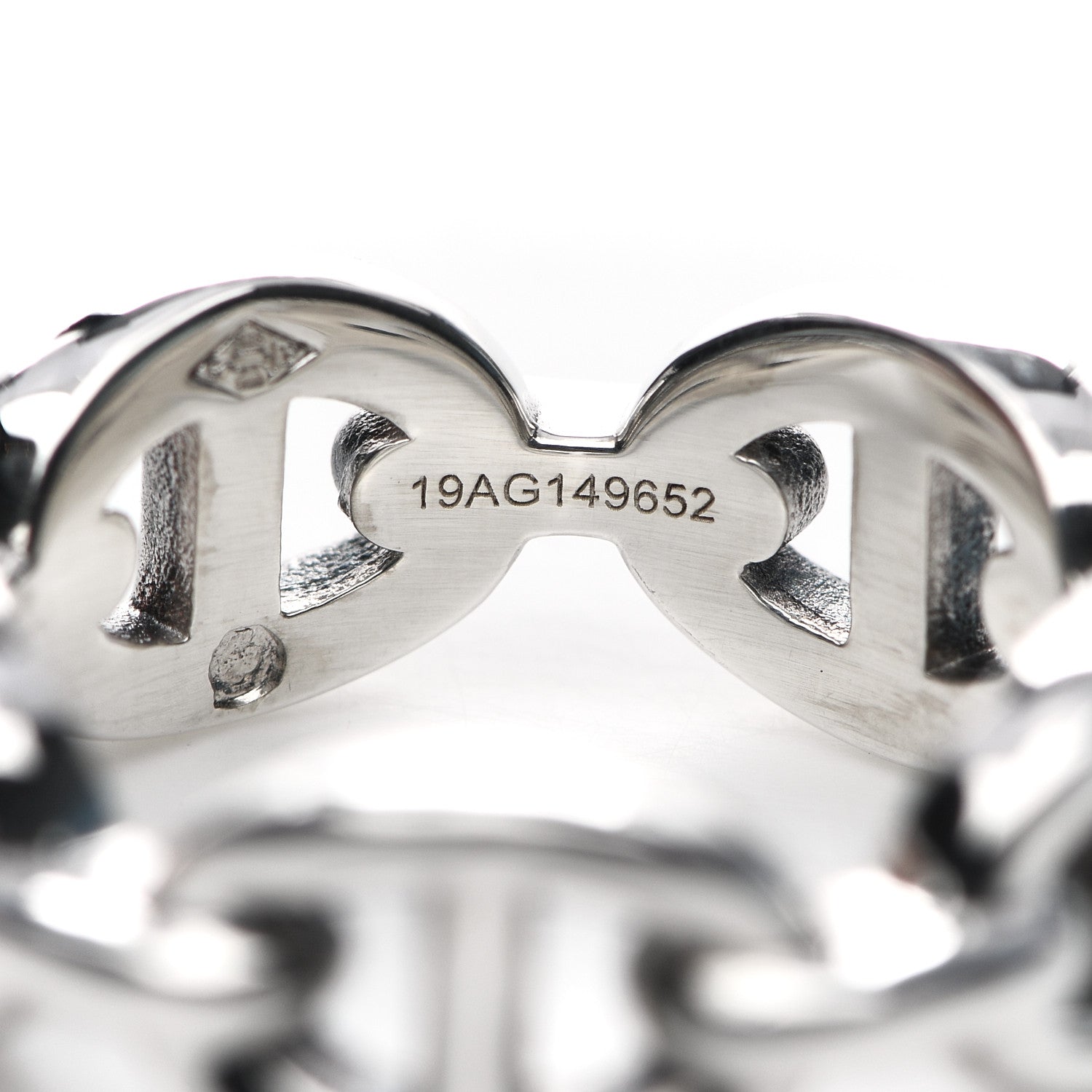 Hermes Sterling Silver PM Chaine d'Ancre Enchainee Band Ring 49 5 4 of 6