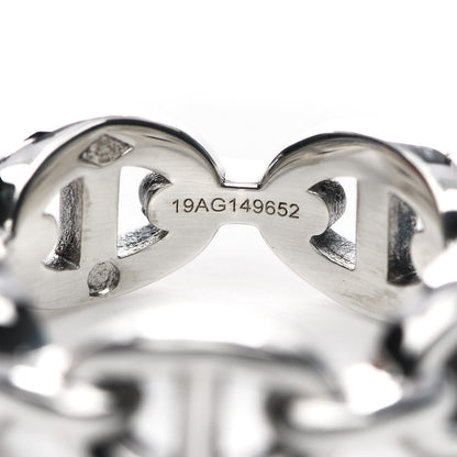 Hermes Sterling Silver PM Chaine d'Ancre Enchainee Band Ring 49 5 4 of 6
