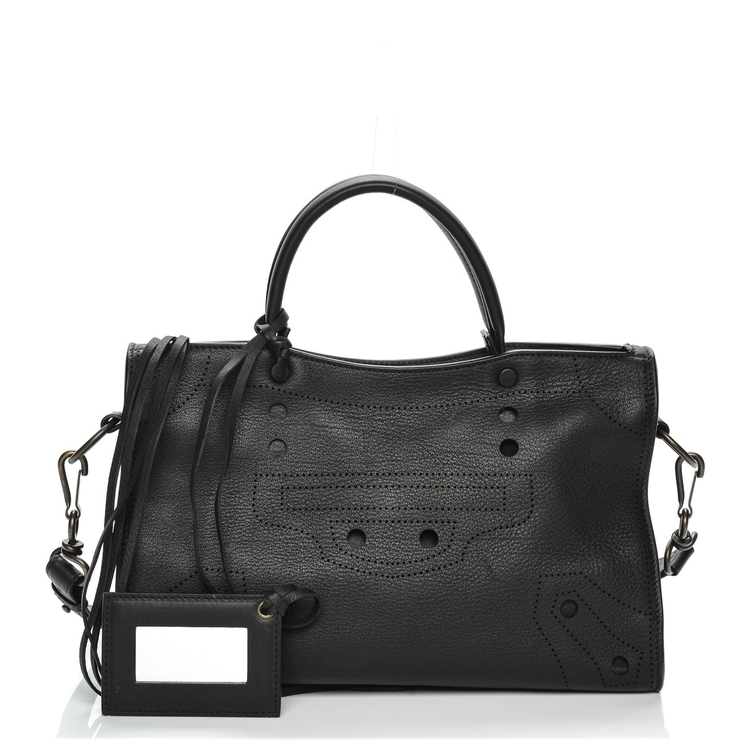 Balenciaga Veau Grana Blackout Hardware Perforated S City Black 1 of 7