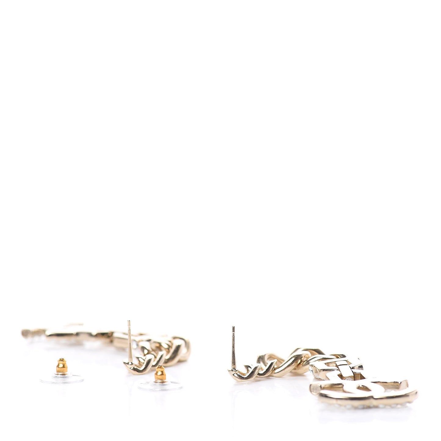 Metal Crystal CC Vendome CC Dangle Earrings Gold
