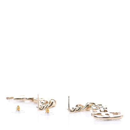 Chanel Metal Crystal CC Vendome CC Dangle Earrings Gold 3 of 6
