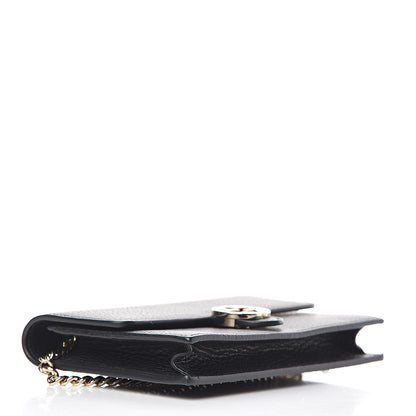 Gucci Dollar Calfskin Interlocking G Chain Wallet Black 4 of 10