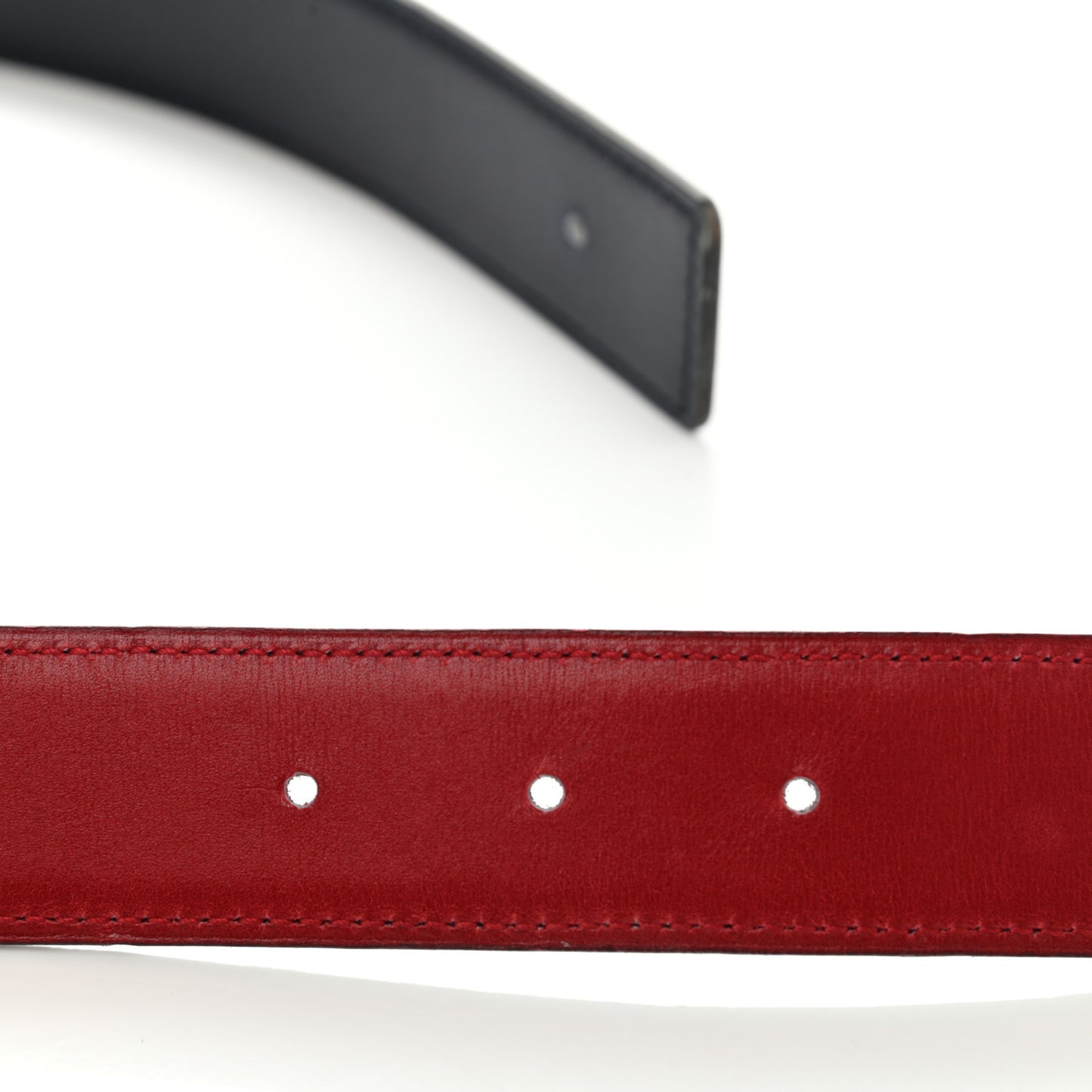 Chamonix Box 32mm Reversible Belt Strap 80 Rouge Vif Bleu Indigo