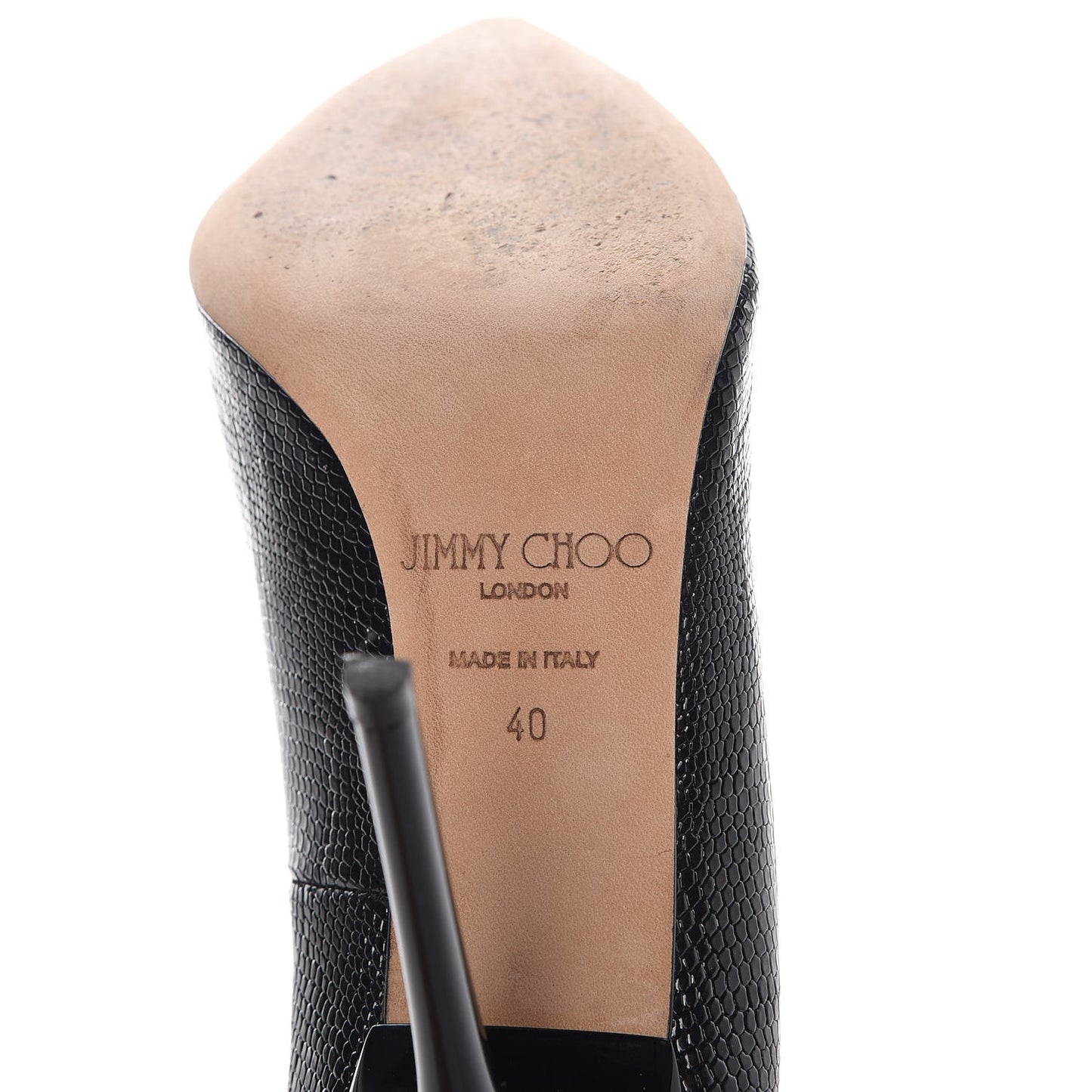 Snakeskin Pointed Toe Pumps 40 Black