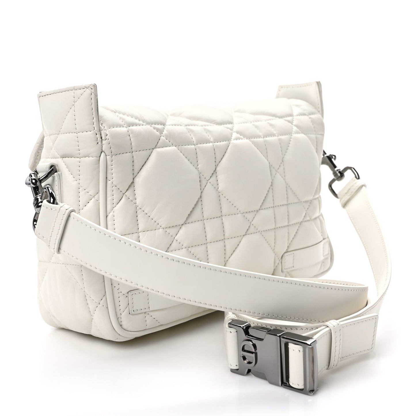 Calfskin Macrocannage Small Diorcamp Messenger Latte