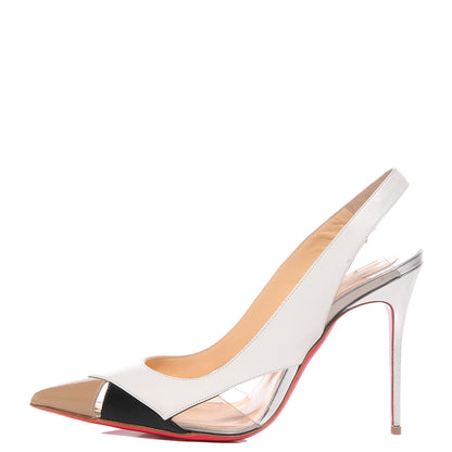 Christian Louboutin Patent Suede Calfskin Air Chance 100 Pumps 39.5 White 1 of 7