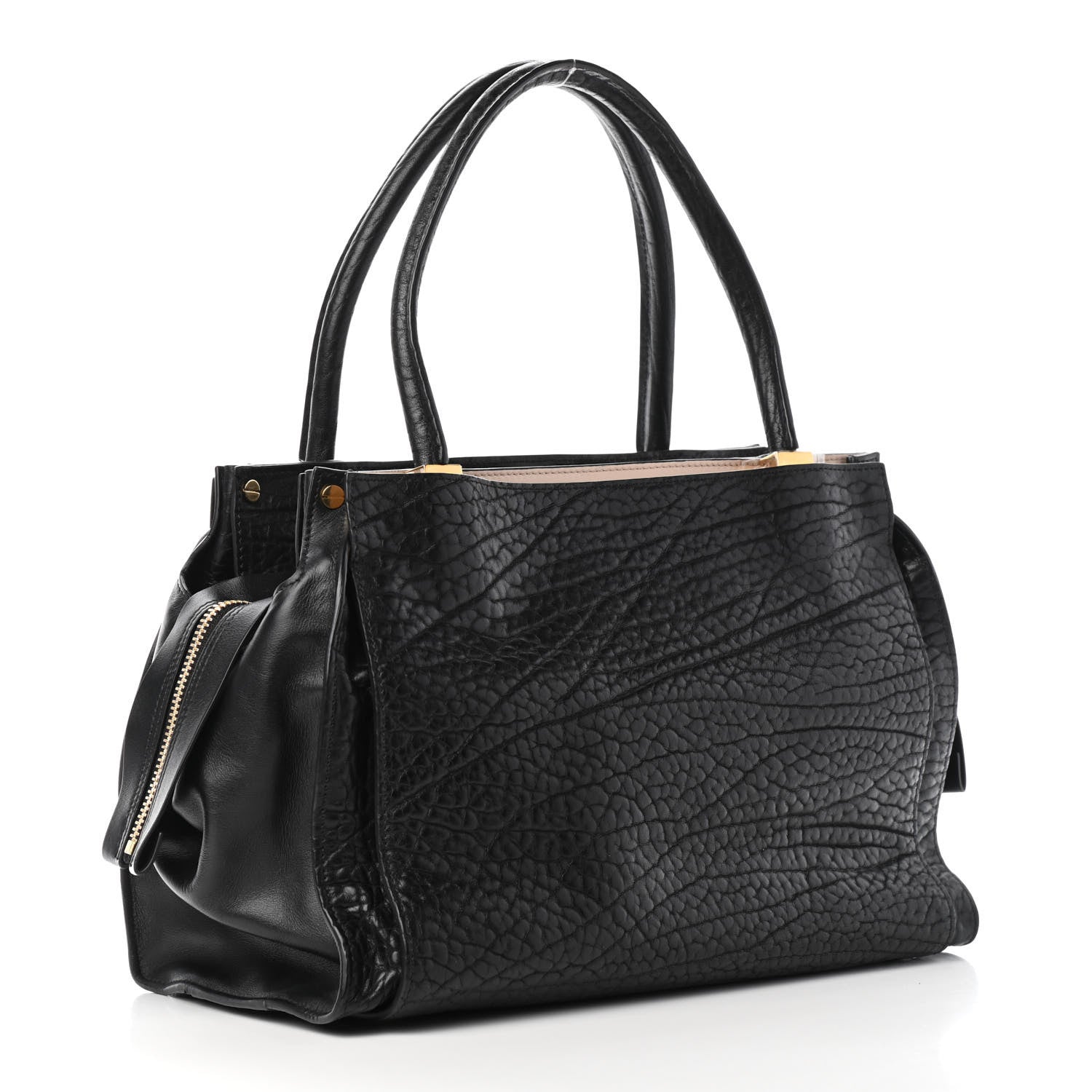 Chloe Pebbled Calfskin Dree Shoulder Bag Black 2 of 4