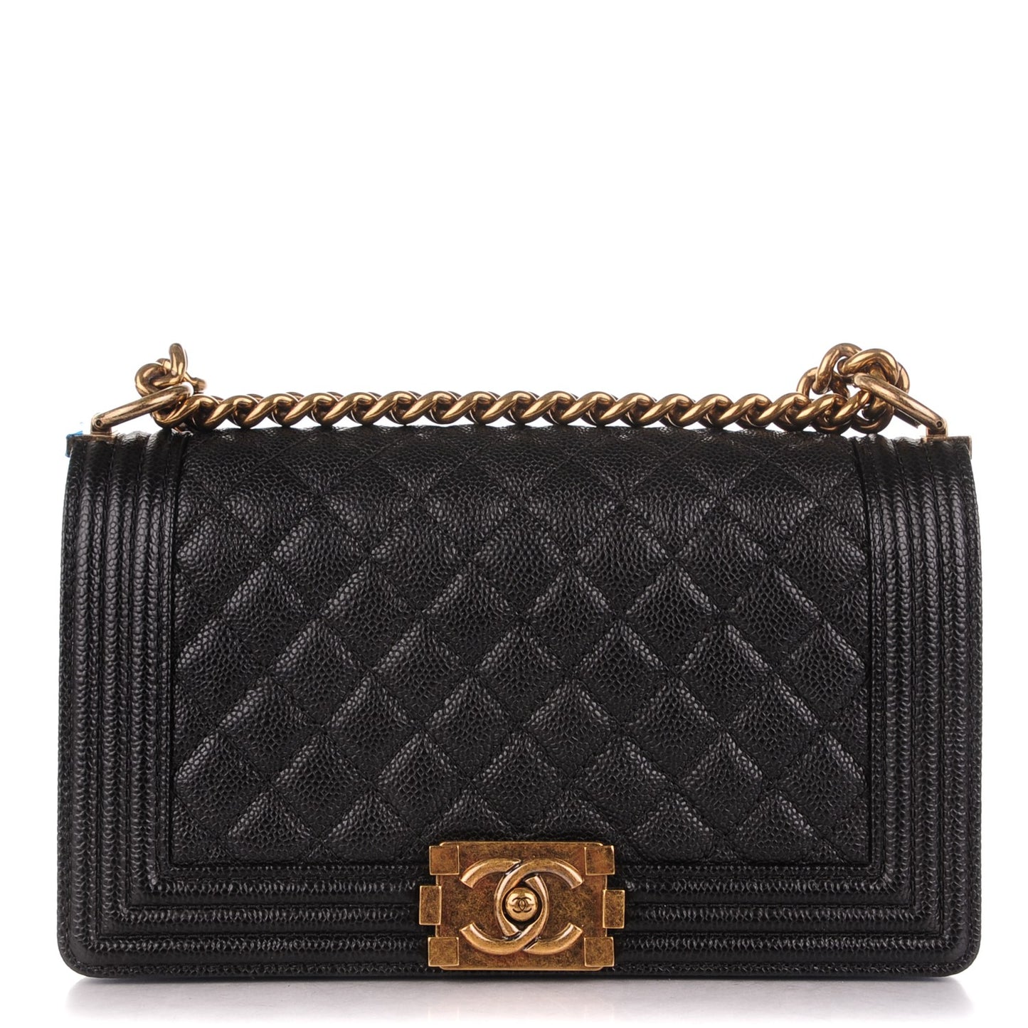 Caviar Quilted Medium Boy Flap Black