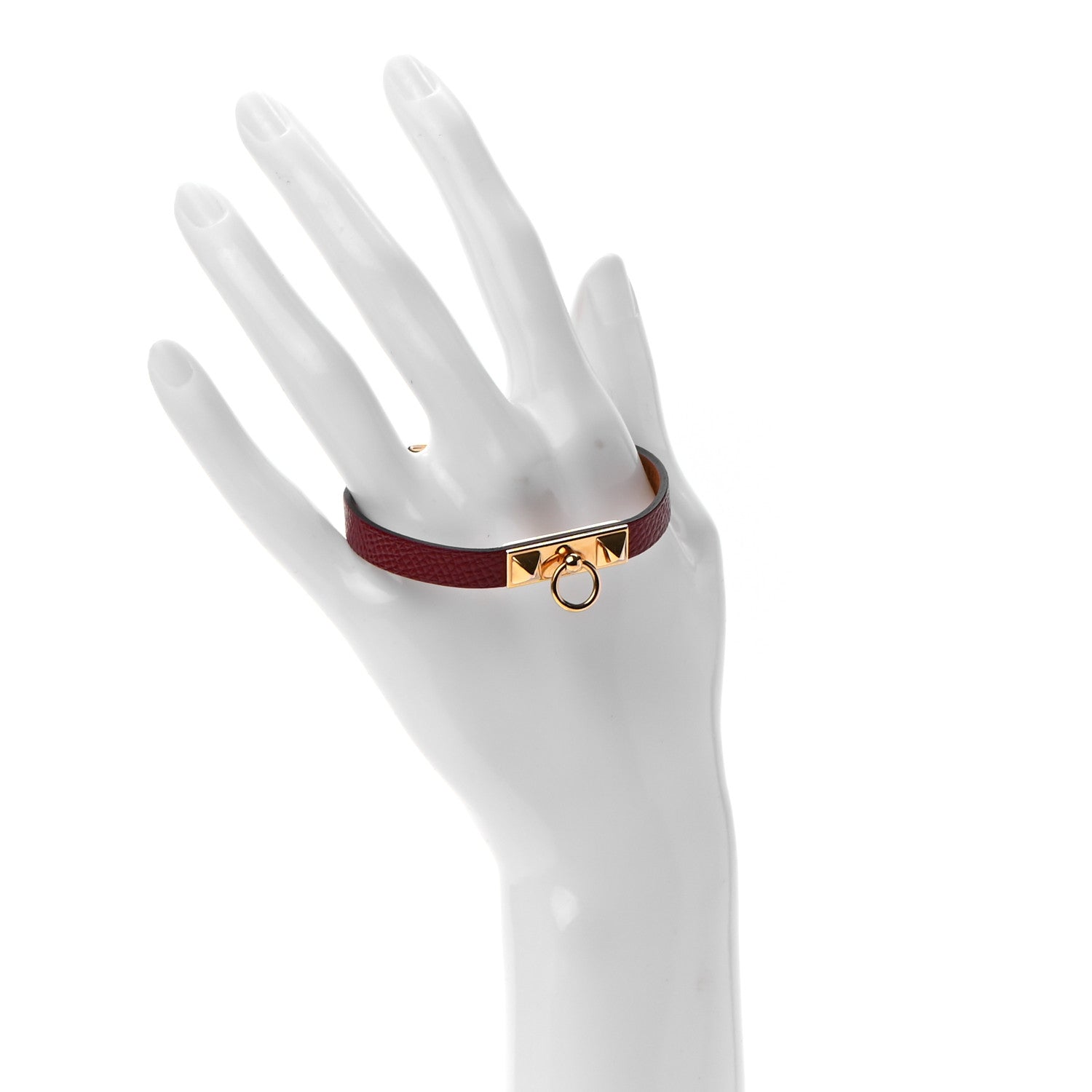 Hermes Epsom Micro Rivale Bracelet S Rouge Grenat 2 of 6
