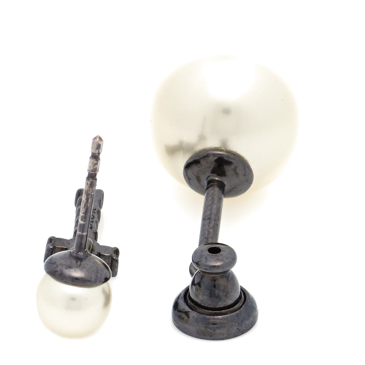 Crystal Pearl My ABCDior T Tribale Earring Black Silver