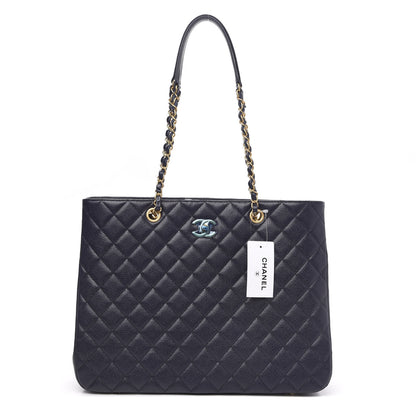 Chanel Caviar Quilted Large CC Shopping Tote Navy 1 of 11